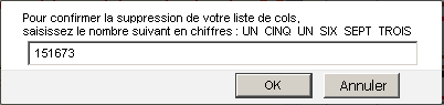 Demande de confirmation de la suppression