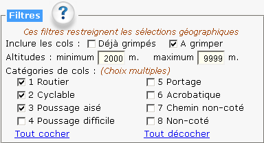 Dialogue des filtres