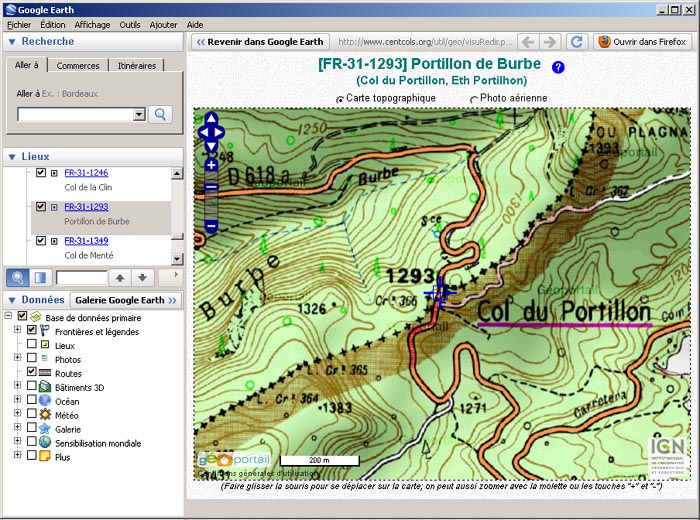 Affichage Géoportail sur Google Earth